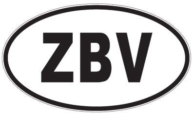 ZBV - 3 Letter Initials Oval Sticker