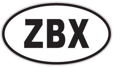 ZBX - 3 Letter Initials Oval Sticker