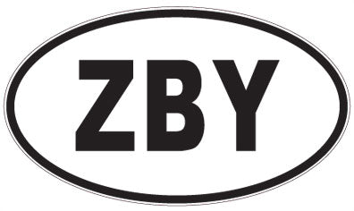 ZBY - 3 Letter Initials Oval Sticker