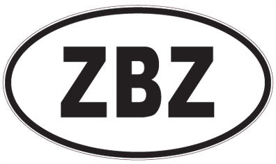 ZBZ - 3 Letter Initials Oval Magnet