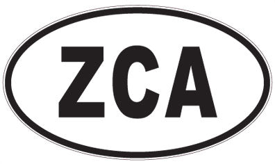 ZCA - 3 Letter Initials Oval Magnet