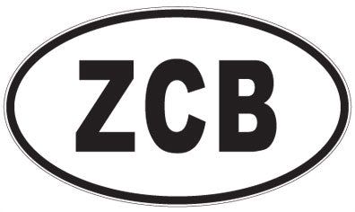ZCB - 3 Letter Initials Oval Sticker