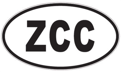 ZCC - 3 Letter Initials Oval Sticker