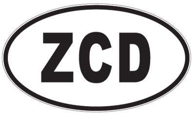 ZCD - 3 Letter Initials Oval Sticker