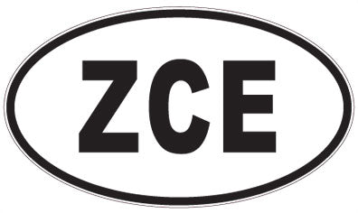 ZCE - 3 Letter Initials Oval Magnet