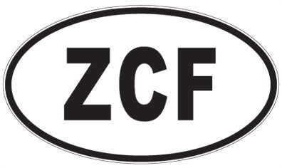 ZCF - 3 Letter Initials Oval Sticker