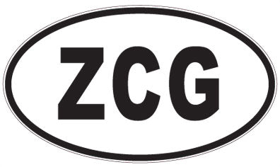 ZCG - 3 Letter Initials Oval Sticker