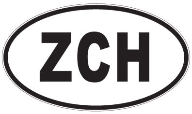 ZCH - 3 Letter Initials Oval Magnet