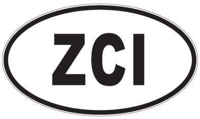 ZCI - 3 Letter Initials Oval Magnet
