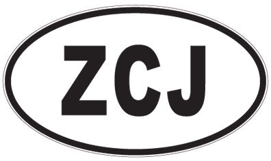 ZCJ - 3 Letter Initials Oval Sticker