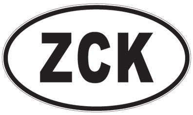 ZCK - 3 Letter Initials Oval Magnet