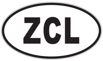 ZCL - 3 Letter Initials Oval Sticker