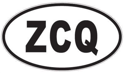ZCQ - 3 Letter Initials Oval Magnet