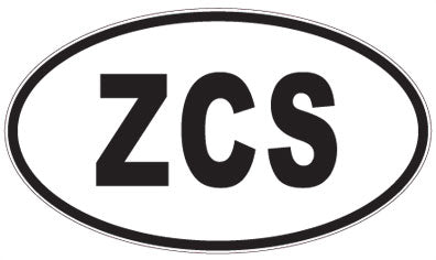 ZCS - 3 Letter Initials Oval Sticker