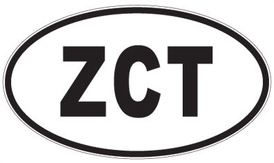 ZCT - 3 Letter Initials Oval Sticker