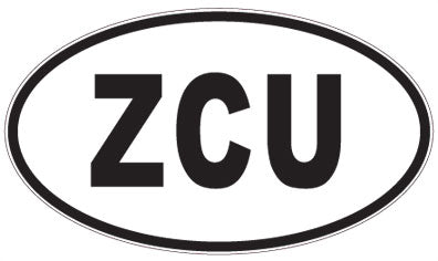 ZCU - 3 Letter Initials Oval Sticker