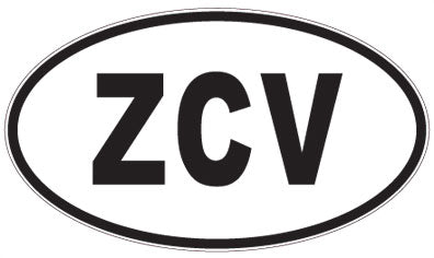 ZCV - 3 Letter Initials Oval Sticker