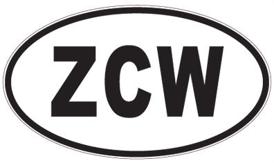 ZCW - 3 Letter Initials Oval Magnet