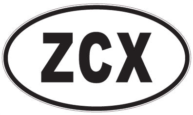 ZCX - 3 Letter Initials Oval Sticker