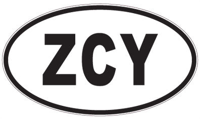 ZCY - 3 Letter Initials Oval Magnet