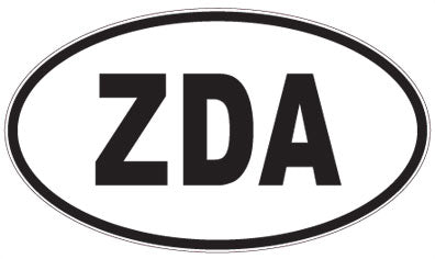 ZDA - 3 Letter Initials Oval Sticker