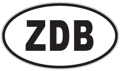 ZDB - 3 Letter Initials Oval Sticker