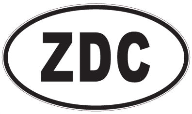 ZDC - 3 Letter Initials Oval Sticker