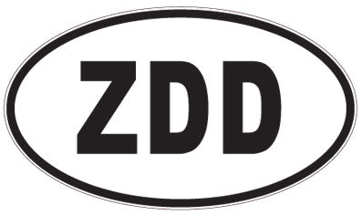 ZDD - 3 Letter Initials Oval Sticker