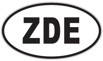 ZDE - 3 Letter Initials Oval Magnet