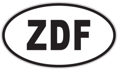 ZDF - 3 Letter Initials Oval Sticker