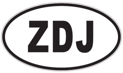ZDJ - 3 Letter Initials Oval Sticker