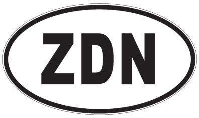 ZDN - 3 Letter Initials Oval Sticker