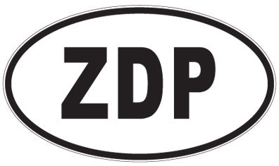 ZDP - 3 Letter Initials Oval Sticker