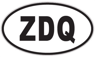 ZDQ - 3 Letter Initials Oval Sticker