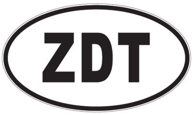 ZDT - 3 Letter Initials Oval Sticker