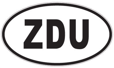 ZDU - 3 Letter Initials Oval Sticker