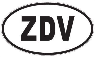 ZDV - 3 Letter Initials Oval Sticker