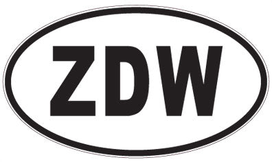 ZDW - 3 Letter Initials Oval Sticker