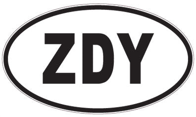 ZDY - 3 Letter Initials Oval Sticker