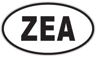 ZEA - 3 Letter Initials Oval Magnet