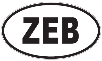 ZEB - 3 Letter Initials Oval Sticker