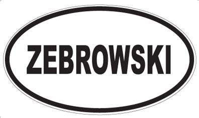 ZEBROWSKI - Oval Magnet