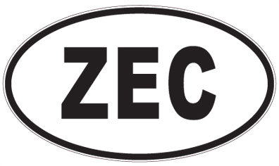 ZEC - 3 Letter Initials Oval Sticker