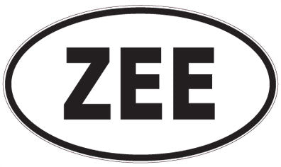 ZEE - 3 Letter Initials Oval Sticker