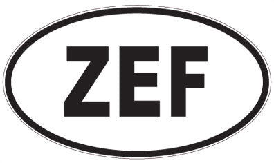 ZEF - 3 Letter Initials Oval Sticker