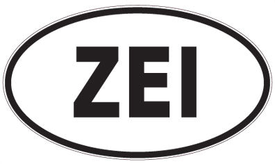 ZEI - 3 Letter Initials Oval Sticker
