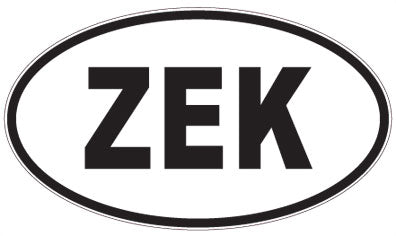 ZEK - 3 Letter Initials Oval Magnet