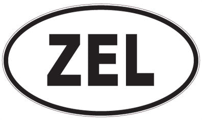 ZEL - 3 Letter Initials Oval Sticker