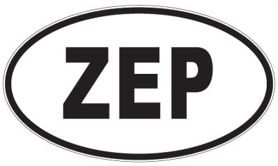 ZEP - 3 Letter Initials Oval Sticker