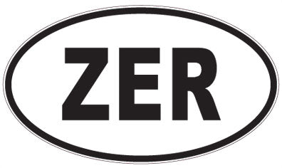 ZER - 3 Letter Initials Oval Sticker